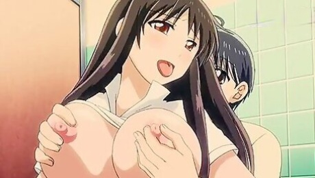 Your Cock Will Make Me Cum In The School Bathroom! - Hentai Porn