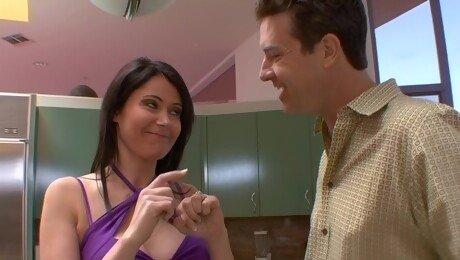 Brunette Eva Karera moans during rough sex with her neighbor