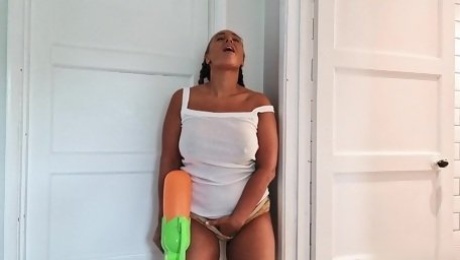 Erotic hardcore fantasy at the showers for the busty wife