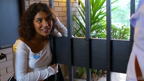 Hot and horny Latina wife Rubi Valentine feels awesome about riding hubby