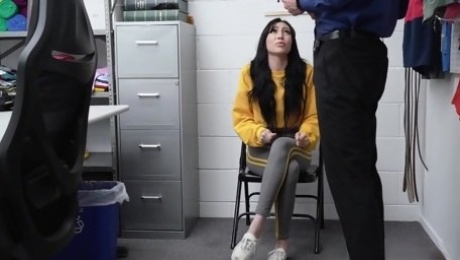 Nice teen Judy Jolie is fucked and jizzed by one security guy