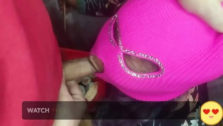 Horny married milf sucked our two cocks and asked for our cum on her food.