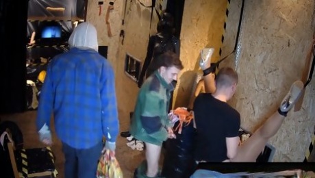 Buxom mom GangBanged in Glory Hole