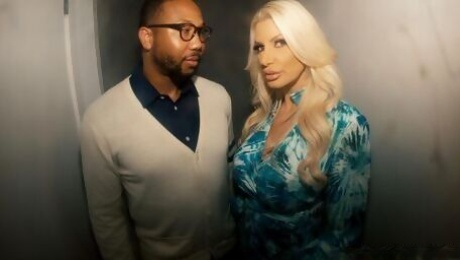 Gorgeous doll with big boobs Brittany Andrews jumps on a hard dick